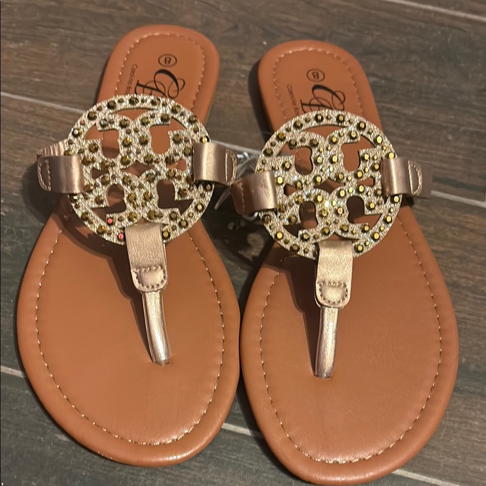Gold Embellished Sandals